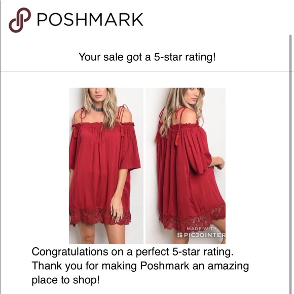 Red Wine Tassel Off Shoulder Dress - Picture 4 of 6